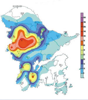 截至16日20时12小时雨量